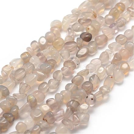Natürlichen graue Achat Perlen Stränge G-F465-29-1