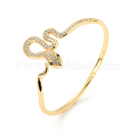 Bling Snake Cubic Zirconia Cuff Bangle BJEW-D448-13G-RS-1