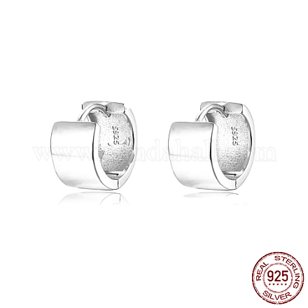 Rhodium Plated Platinum 925 Sterling Silver Hoop Earrings MO1204-2-1