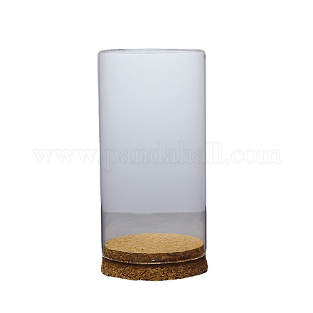 透明なガラスのおもちゃのアクション フィギュアのディスプレイ ボックス  ベース付き防塵ミニフィギュアディスプレイケース  透明  ガラス：6x11.4cm PAAG-PW0001-142A-1