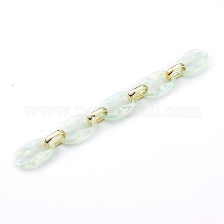 Transparent Acrylic & CCB Plastic Linking Cable Chains AJEW-JB00911-03-1