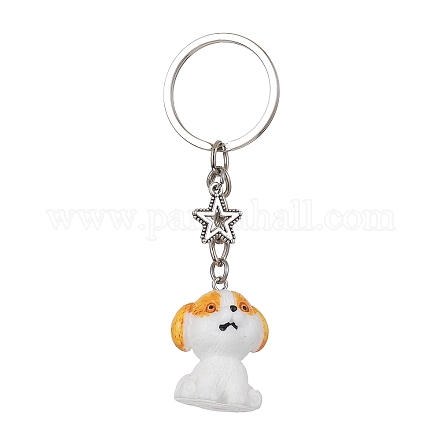 Porte-clés pendentif chien en résine KEYC-JKC00564-02-1