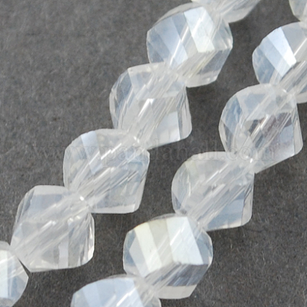 Electroplate Glass Beads Strands EGLA-R031-10mm-10-1