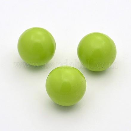 No Hole Spray Painted Brass Round Ball Chime Beads KKB-J003-16-1