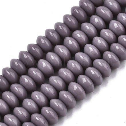 Opaque Solid Color Glass Beads Strands X-GLAA-R217-02-A02-1