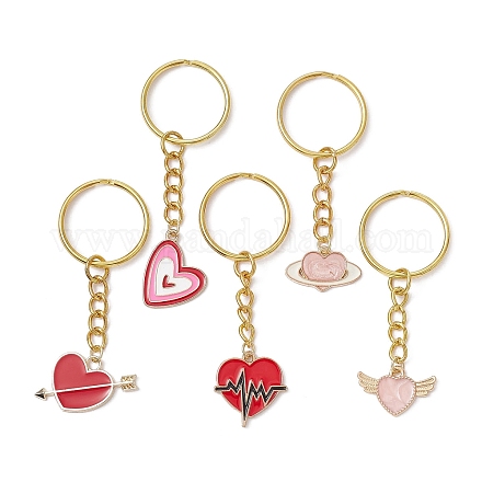 Schlüsselanhänger mit Herz-Emaille-Anhänger zum Valentinstag KEYC-JKC00595-1