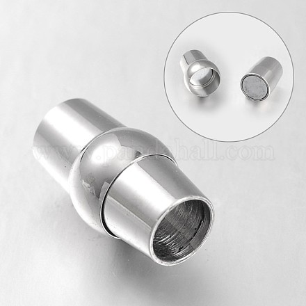 Barrel 304 Stainless Steel Magnetic Clasps STAS-N057-16P-5mm-1