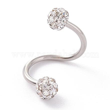 304 Stainless Steel Micro Pave Clear Cubic Zirconia Cartilage Earrings EJEW-P188-01P-1