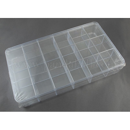 プラスチックビーズ収納ケース  ボックス  透明  サイズ：約290mm長  165 mm幅  厚さ47mm X-CON-S015-1