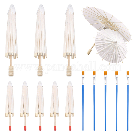 Chgcraft 14 Uds 3 estilos diy paraguas de papel artesanal en blanco DIY-CA0003-55-1
