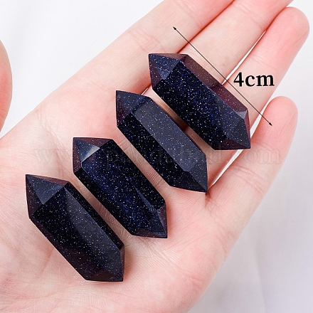 Double Pointed Synthetic Blue Goldstone Wands PW-WG55293-01-1