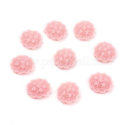 樹脂カボション  花  ピンク  サイズ：幅さ約19mm  18長いメートル  厚さ7mm RESI-A906-1-1