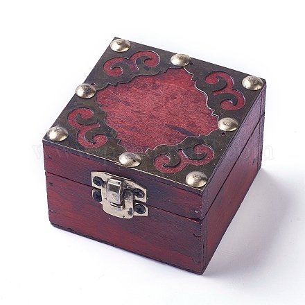 Boîte à bijoux en bois AJEW-WH0105-97B-1