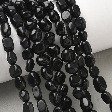 Natürlichen Obsidian Perlen Stränge G-C286-A02-1