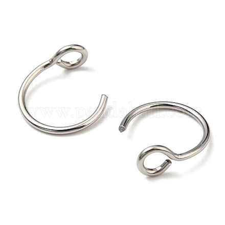 304 Stainless Steel Clip on Nose Ring Findings STAS-P326-02P-1