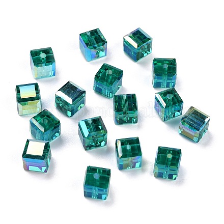 Galvanoplastie perles de verre transparentes X-EGLA-B003-01B-13-1
