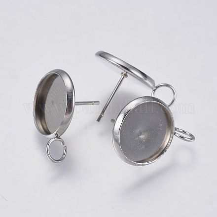 Accessoires des clous d'oreilles en 201 acier inoxydable STAS-I097-023-12mm-1