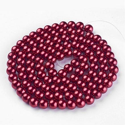 Glass Pearl Beads Strands HY8mm86-1