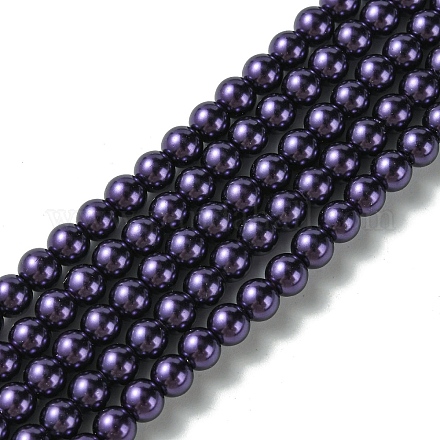 Umweltfreundliche runde Perlenstränge aus gefärbtem Glasperlen HY-A008-6mm-RB099-1