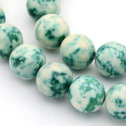 Chapelets de perles de jade blanc océan blanc naturel X-G-F188-8mm-01-1