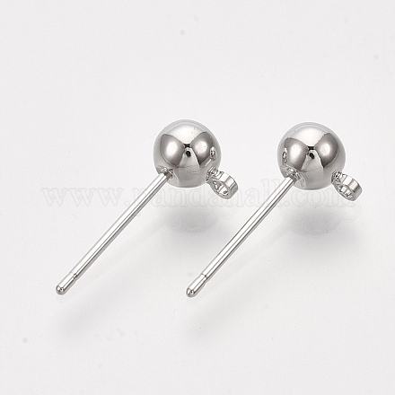 Accessoires de puces d'oreilles en laiton de balle KK-S348-415C-1