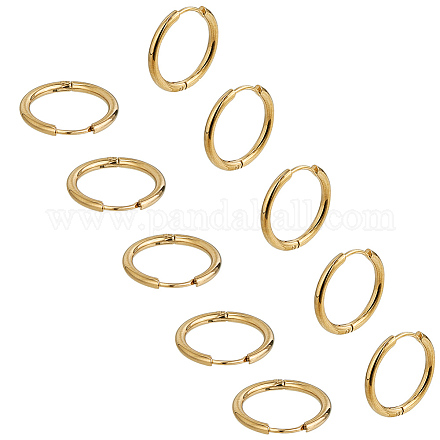 Pendientes de aro pequeños dorados unicraftale para mujeres hombres 6 par de pendientes de anillo de acero inoxidable hipoalergénico de 18 mm 1x0.7 mm pin aretes de aro pequeño conjunto de componentes de alambres STAS-UN0002-60G-09-1