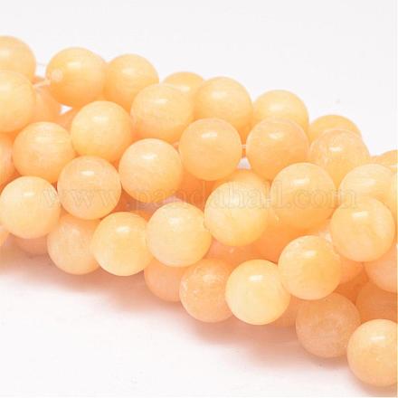 Natürliche gelbe Jade Perlen Stränge G-UK0001-55-10mm-1
