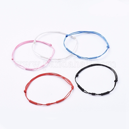 Bracelets réglables en corde de polyester ciré coréen BJEW-JB05068-01-1