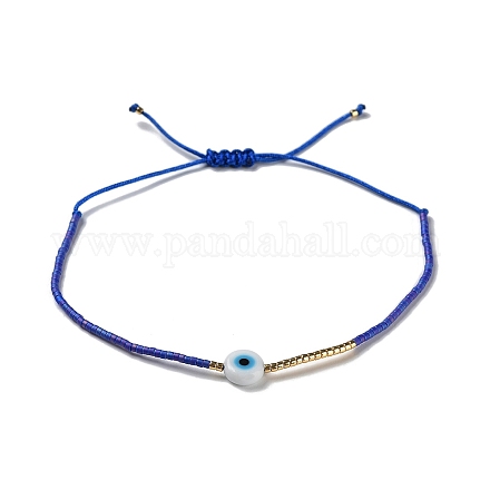 Bracelet réglable en perles tressées avec mot de passe mauvais œil ZW2937-03-1