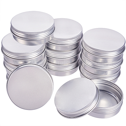 BENECREAT 14 Pcs 60ml Aluminum Tin Jars CON-BC0005-18A-1