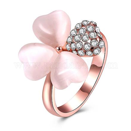 Delicate Tin Alloy Flower Finger Rings RJEW-BB26371-8-1