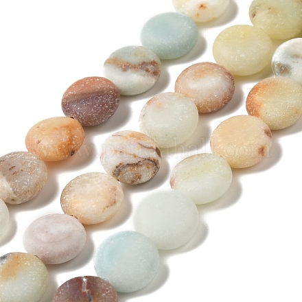 Brins de perles d'amazonite fleur naturelle givrée G-P489-04-1
