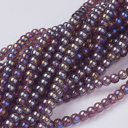 Glass Beads Strands GR4mm04Y-AB-1