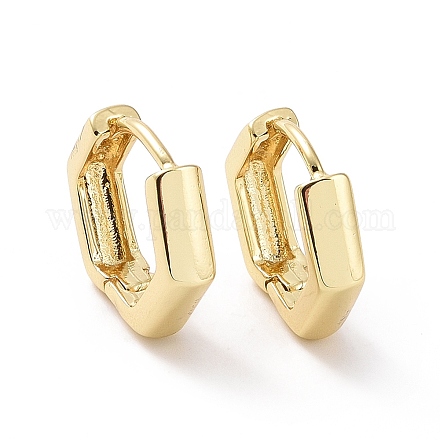 Латунные серьги-кольца с шестигранной подвеской для женщин EJEW-P206-11G-1