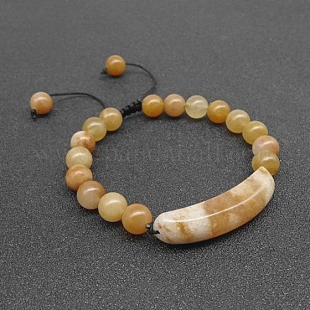 Braccialetti con perline intrecciate con perline di giada topazio naturale per donna uomo LS5537-7-1