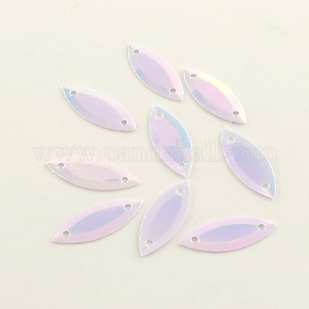 Accessoires ornement de perles de paillette cheval en plastique de l'oeil X-PVC-Q036-5x10mm-319-1