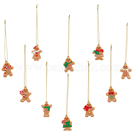Decoraciones colgantes de plástico con tema navideño de gorgecraft HJEW-GF0001-12-1