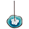 1Pc Lotus Porcelain Incense Burners Holder, Aromatherapy Furnace Home Decor, Deep Sky Blue, 65mm