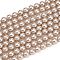 Frosted Glass Pearl Beads Strands, Round, PeachPuff, 8mm, Hole: 0.7mm, about 51~52pcs/strand, 15.94~16.02''(40.5~40.7cm)