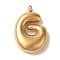 Ion Plating(IP) 304 Stainless Steel Pendants, Balloon Letter Charm, Golden, Letter G, 25.5x16.5x6mm, Hole: 2mm