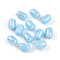Opaque Glass Beads, Oval, Light Sky Blue, 9x6mm, Hole: 1.5mm, 825pcs/pound