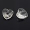 Faceted Heart Glass Charms, Clear, 12x12x7mm, Hole: 1mm