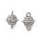 Brass Micro Pave Cubic Zirconia Connector Charms, Planet, Platinum, 8x6mm, Hole: 0.7mm