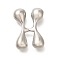 Rack Plating Brass Beads, Balloon Letter, for Personalized Name Necklaces Making, Long-Lasting Plated, Lead Free & Cadmium Free, Platinum, Letter H, 23.5x17.5x7mm, Hole: 2mm