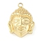 Ion Plating(IP) 304 Stainless Steel Pendants, Buddha Charm, Real 18K Gold Plated, 16.5x12x5.5mm, Hole: 1.5mm