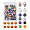 17 Style Painted Natural Wood Beads, Mixed Shape, Mixed Color, 13~24.5x15.5~20.5x6~19mm, Hole: 2.7~4.6mm, 142pcs/bag