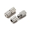 Brass Screw Clasps, Column, Platinum, 10x4mm, Hole: 0.5mm