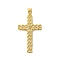 Brass Micro Micro Pave Clear Cubic Zirconia Pendants, Cross, Real 18K Gold Plated, 32x19x2mm, Hole: 4x3.5mm