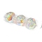 30Pcs Gradient Color & UV Plating Rainbow Iridescent Opaque Resin Beads, Faceted, Pentagon, Clear AB, 16mm, Hole: 2mm