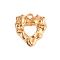 Stainless Steel Pendants, Real 18K Gold Plated, Heart, 16x15mm